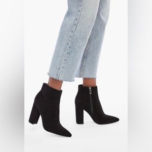 NWT JUST FAB Classic Black Designer Ankle Boots